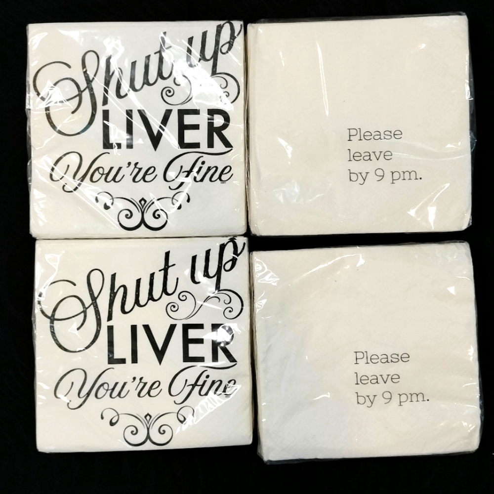 4 pc bundle . Unique and Funny Cocktail Napkins